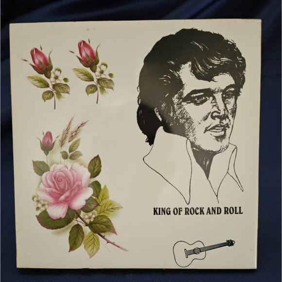 Elvis Presley King of Rock and Roll Music Box Wall Art Plaque 6"x 6" - Picture 1 of 6
